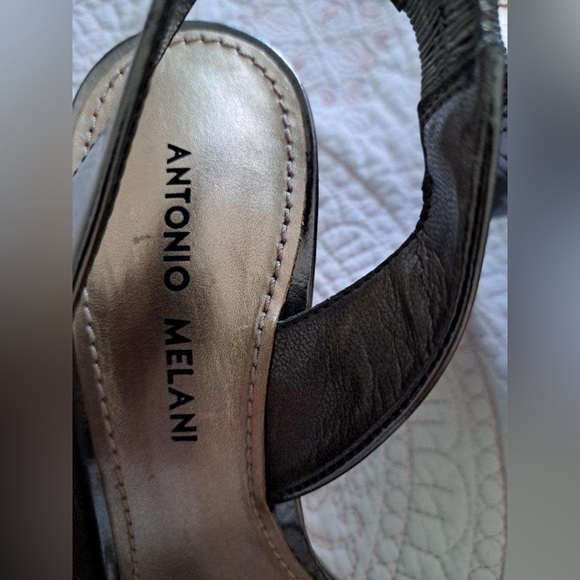 Brand New, Never Worn Metallic, Patent Leather, Sandal Heels - Picture 5 of 13